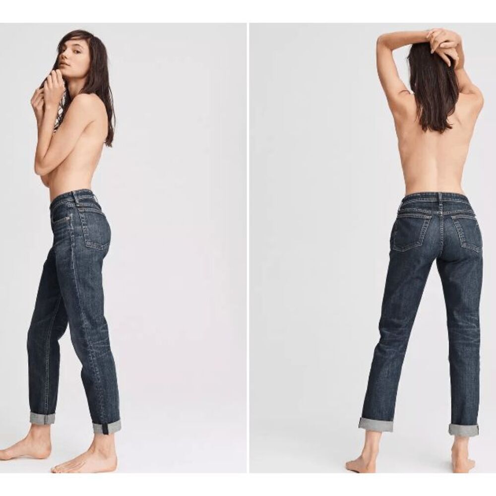 Rag & Bone Dre Jeans Lowrise Boyfriend Bradford Wash Stretch Denim Size‎ 24